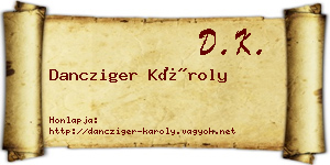 Dancziger Károly névjegykártya