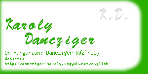 karoly dancziger business card